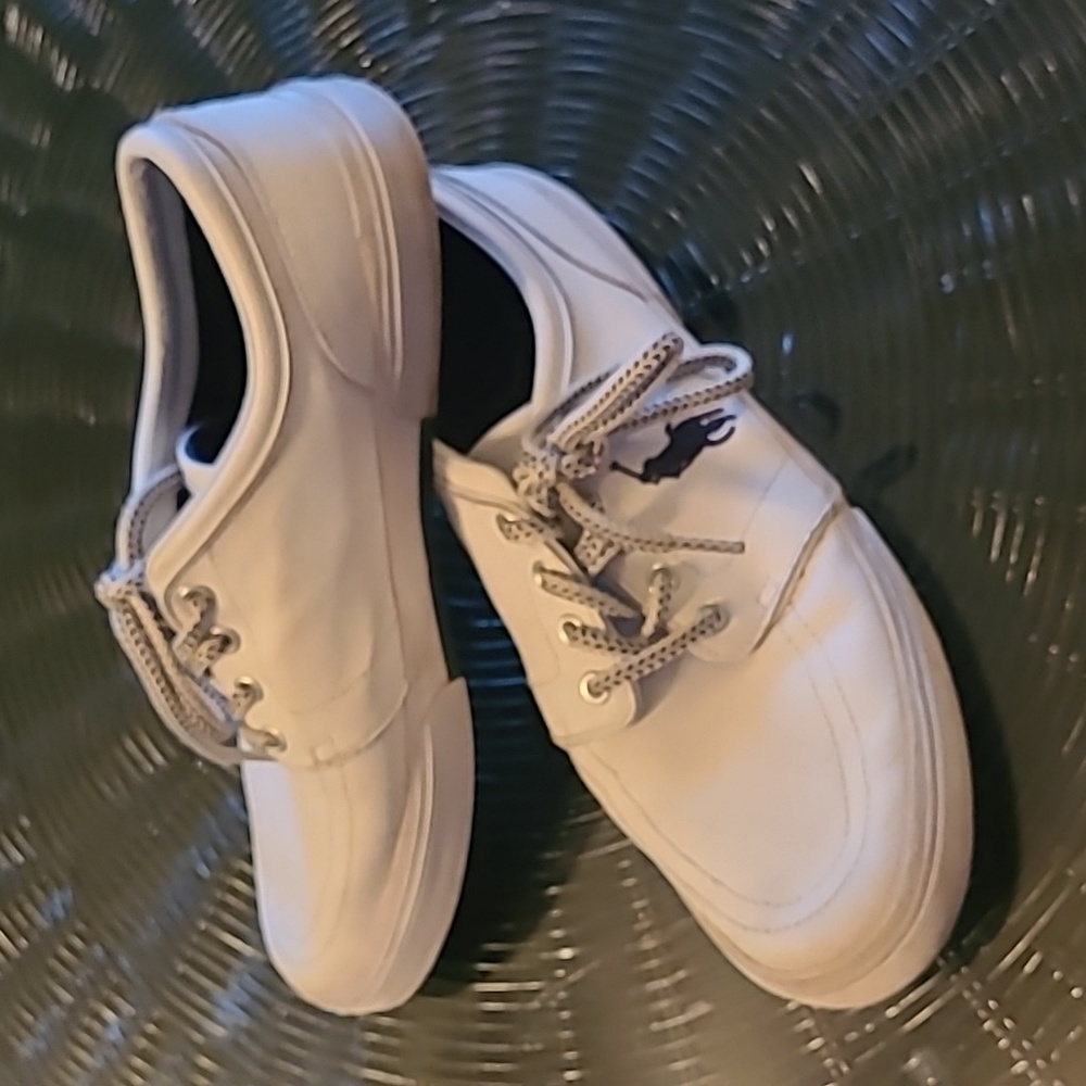 Men's 10.5D Ralph Lauren Polo white Leather shoes
